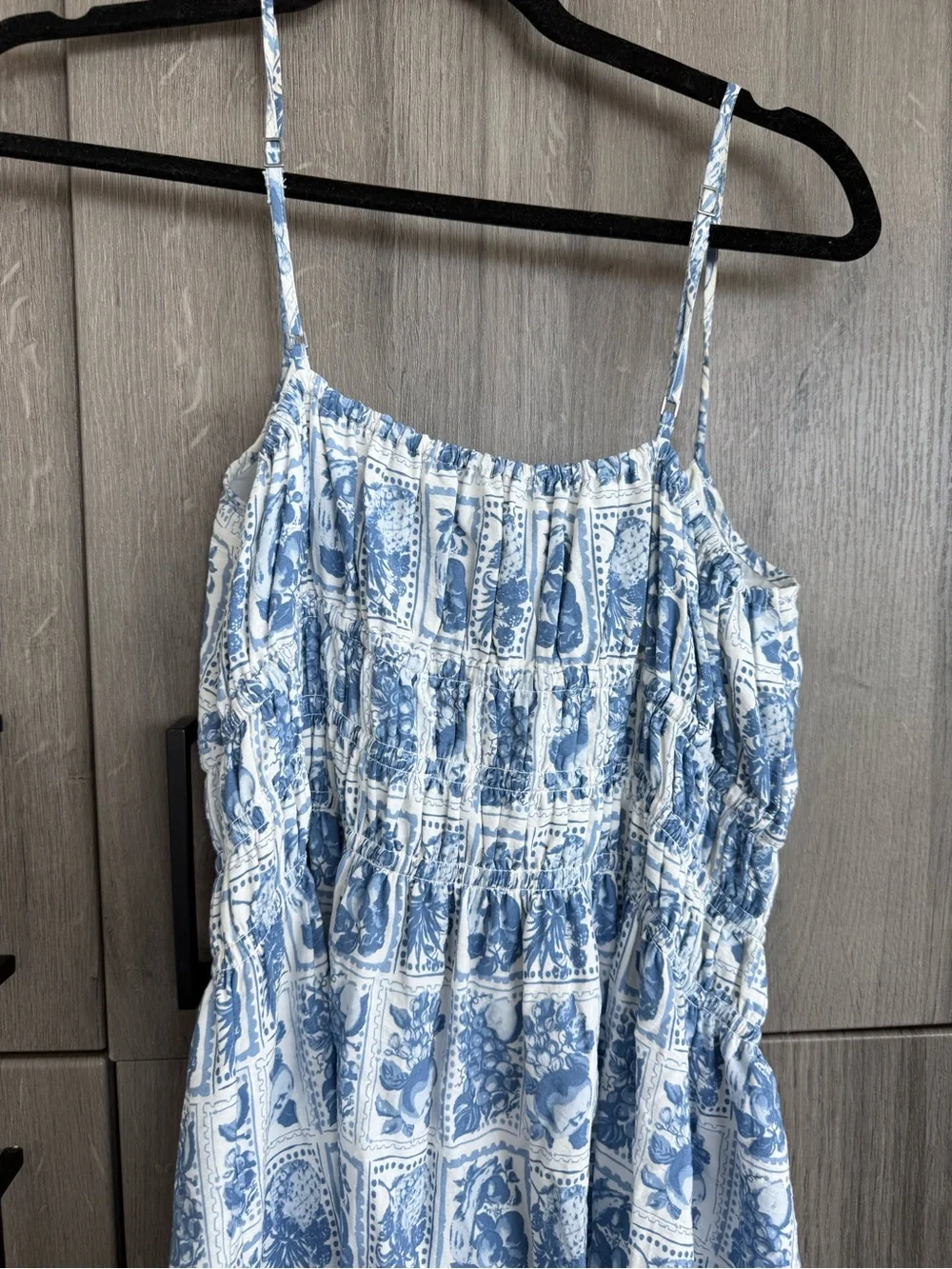 Abercrombie & Fitch Blue and White Printed Maxi Dress